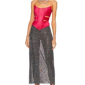 NBD Zenni Skirt in black and silver crystal and mesh